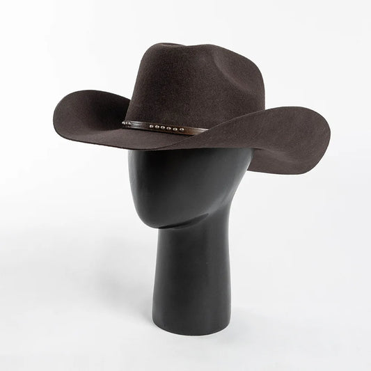 Chapéu Cowboy de Lã Pura – Estilo Western Vintage