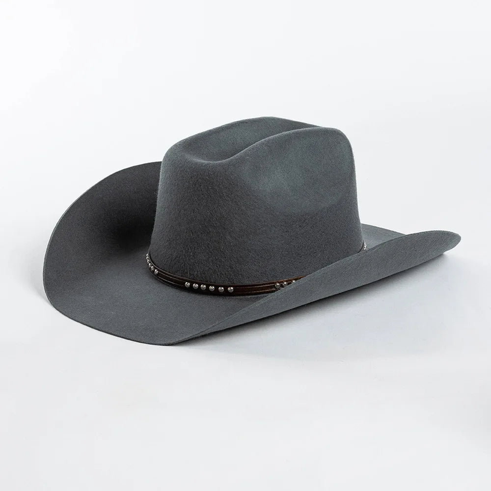 Chapéu Cowboy de Lã Pura – Estilo Western Vintage