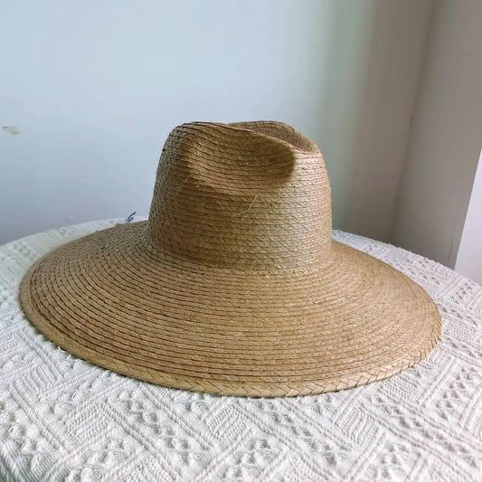 Chapéu de Folha de Palmeira Natural Tecido à Mão