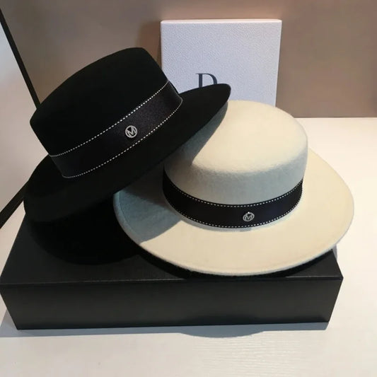 Chapéu Fedora de Lã Feltrada Aba Larga – Estilo Britânico Unissexo