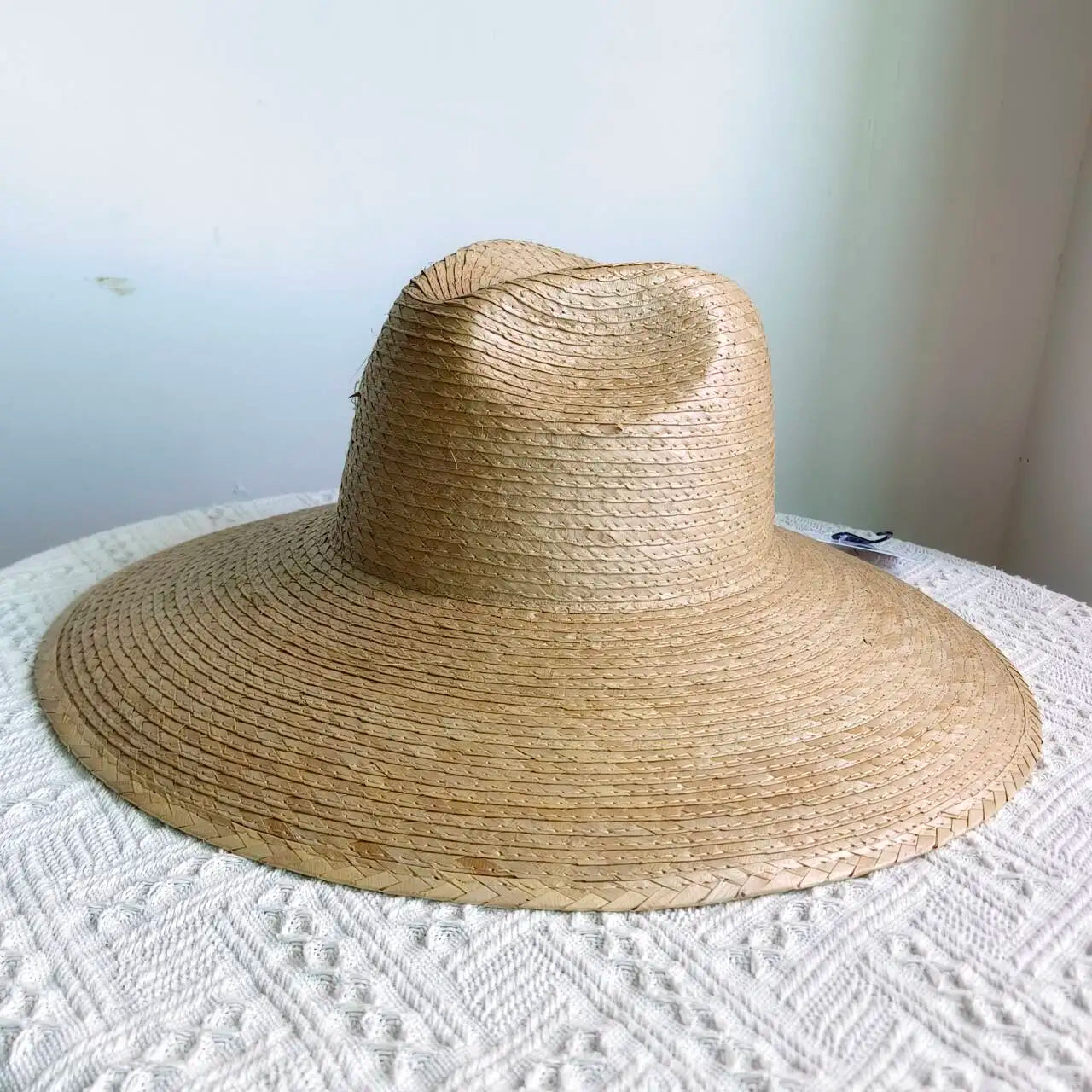 Chapéu de Folha de Palmeira Natural Tecido à Mão