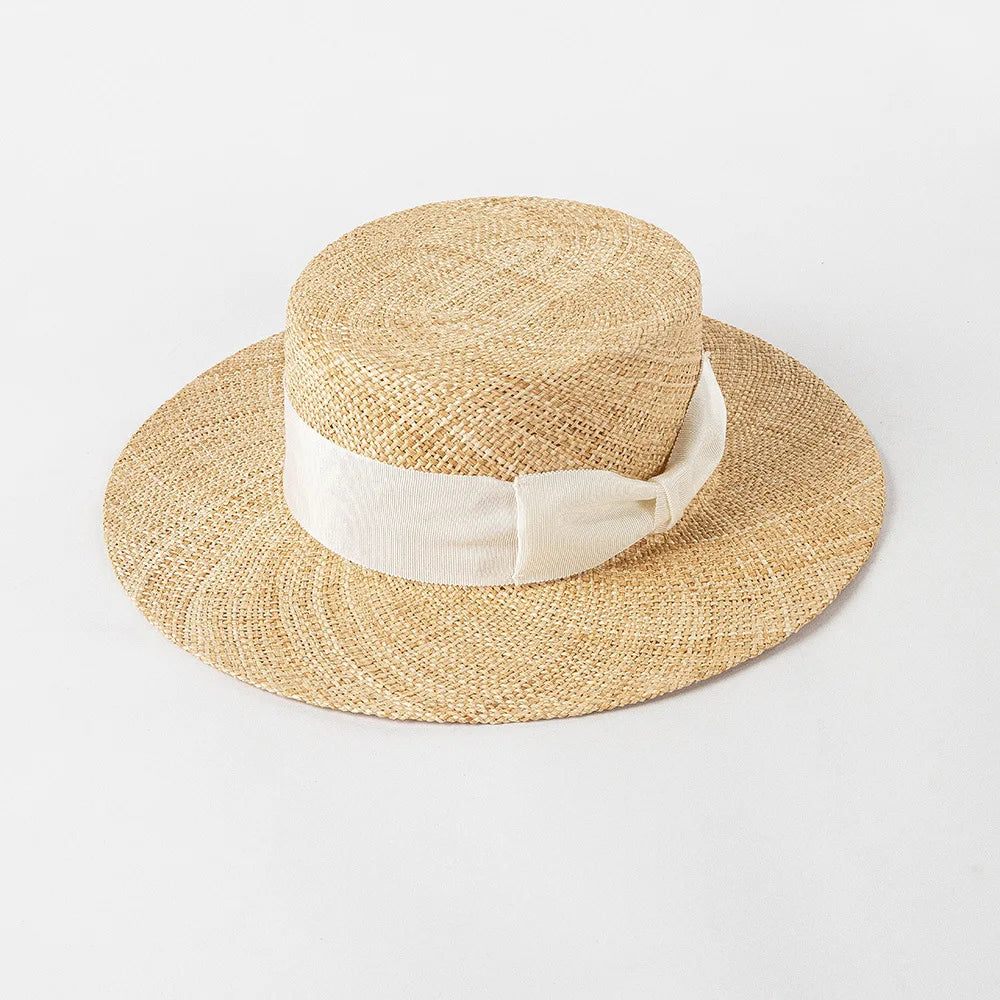 Chapéu Panamá Clássico de Palha Natural com Laço – Praia Unissexo
