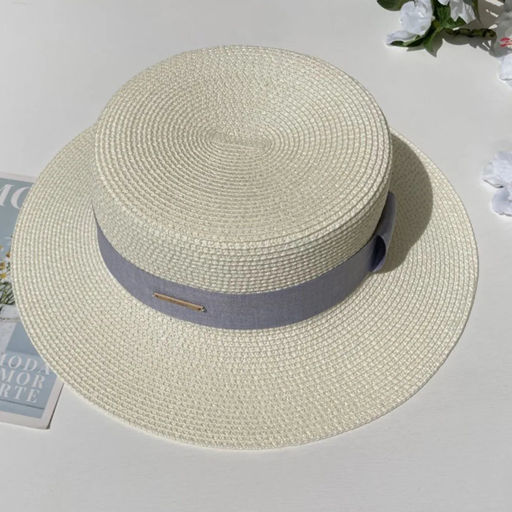Chapéu Fedora de Palha com Aba Larga - Verão Unissexo