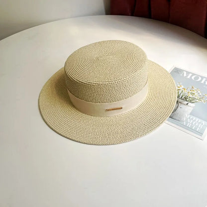 Chapéu Fedora de Palha com Aba Larga - Verão Unissexo