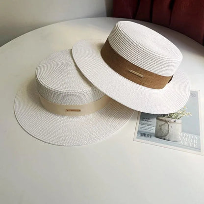 Chapéu Fedora de Palha com Aba Larga - Verão Unissexo
