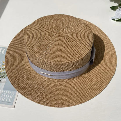 Chapéu Fedora de Palha com Aba Larga - Verão Unissexo