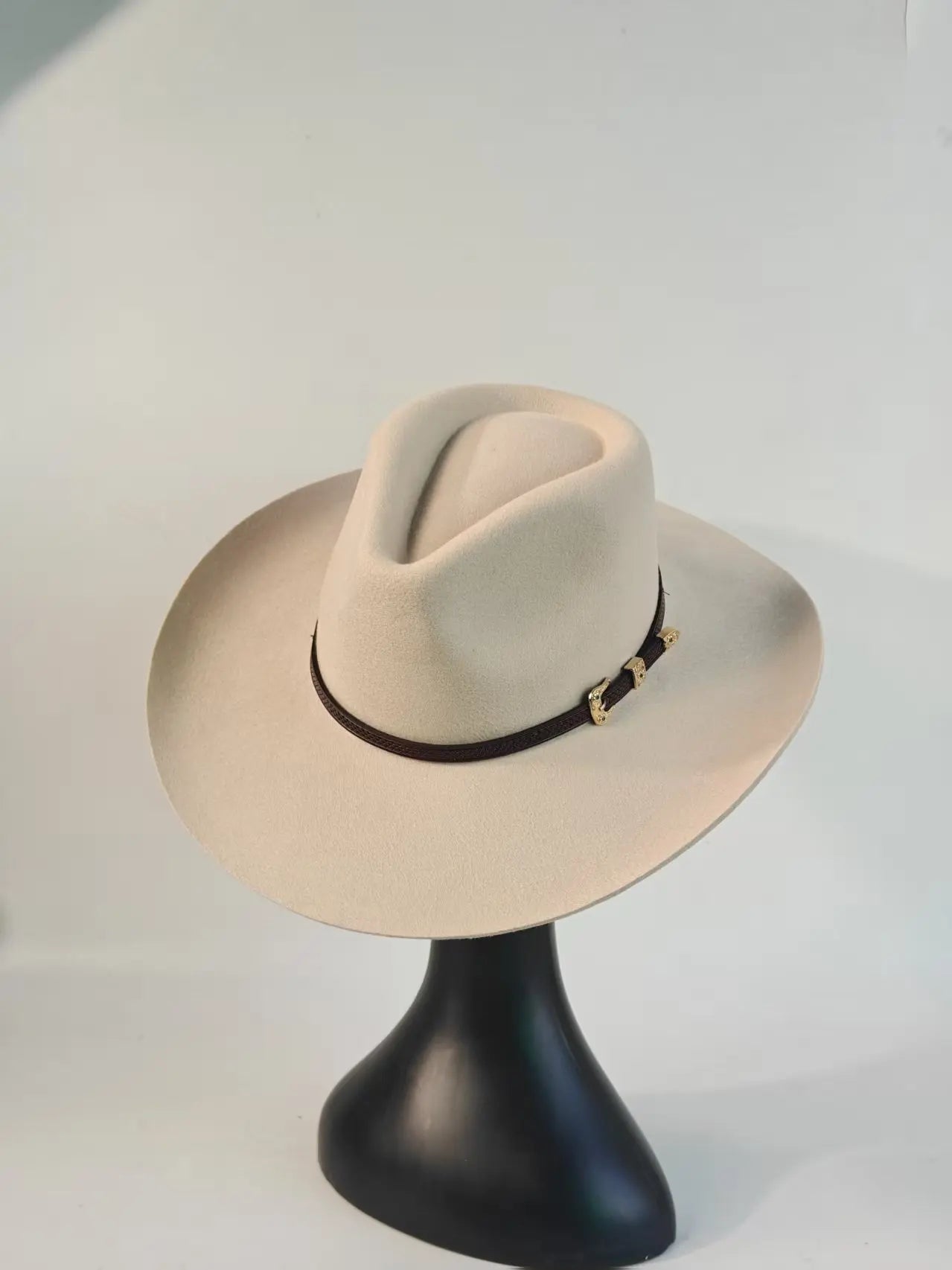 100% wool wide brim cowboy hat with lining – unisex outdoor western felt hat