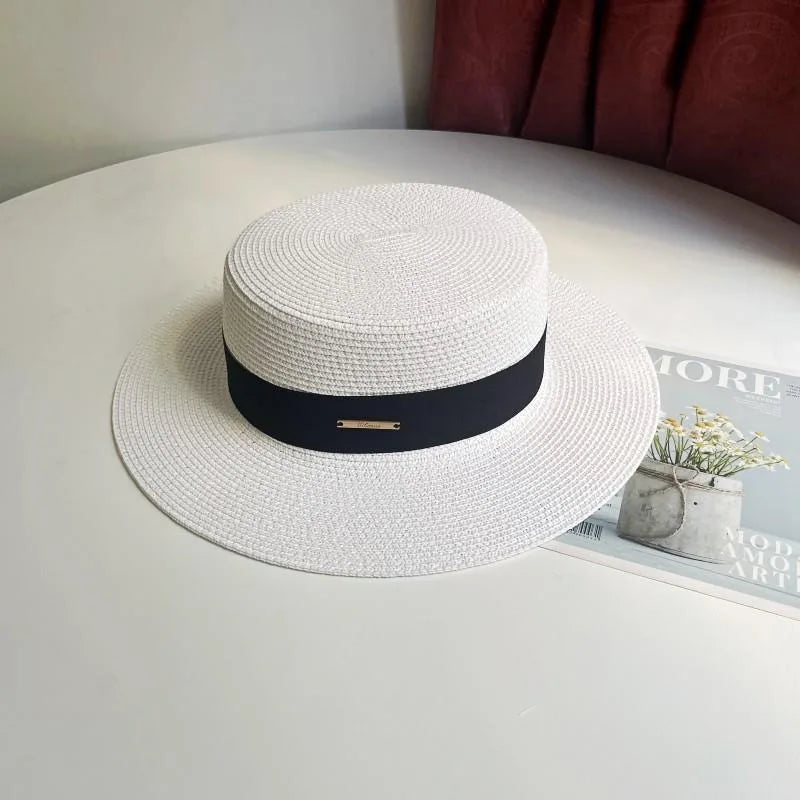 Chapéu Fedora de Palha com Aba Larga - Verão Unissexo