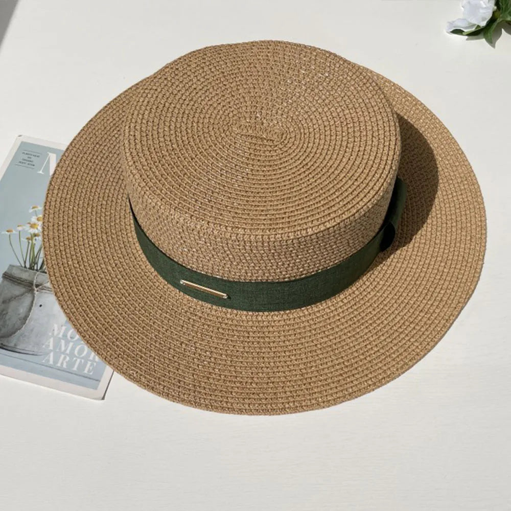 Chapéu Fedora de Palha com Aba Larga - Verão Unissexo