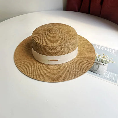 Chapéu Fedora de Palha com Aba Larga - Verão Unissexo