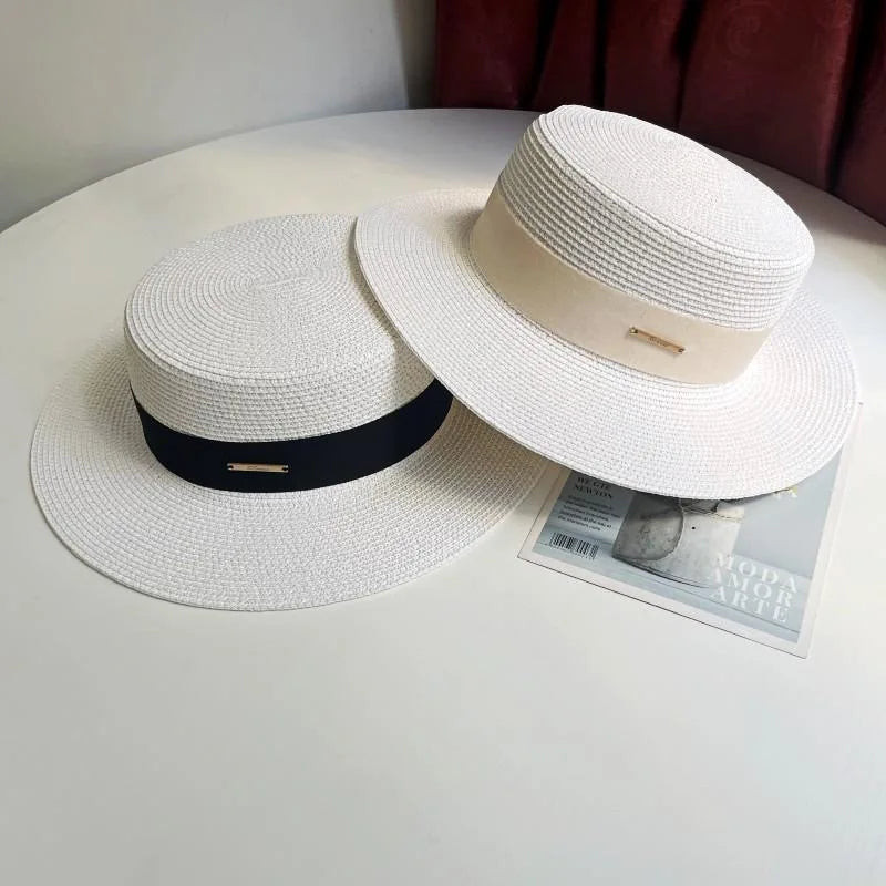 Chapéu Fedora de Palha com Aba Larga - Verão Unissexo