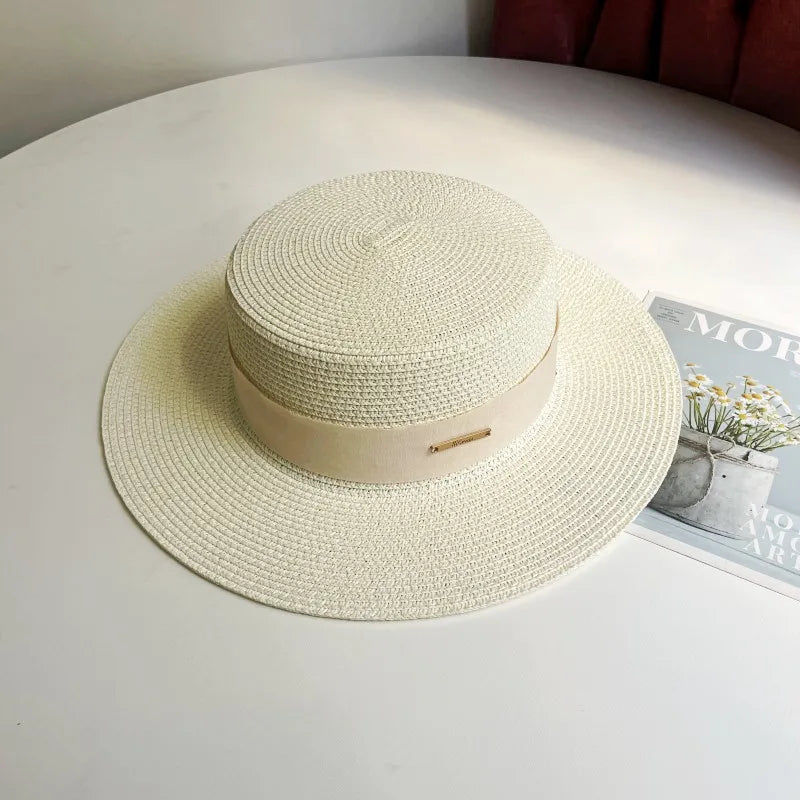 Chapéu Fedora de Palha com Aba Larga - Verão Unissexo