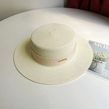 Chapéu Fedora de Palha com Aba Larga - Verão Unissexo
