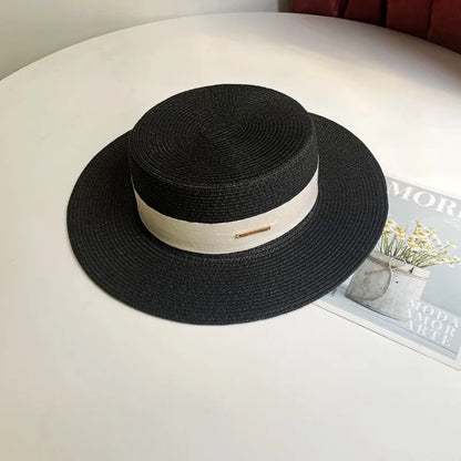 Chapéu Fedora de Palha com Aba Larga - Verão Unissexo