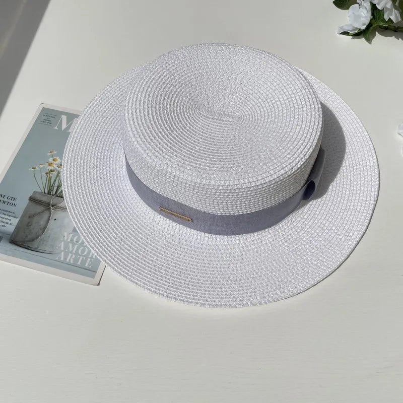 Chapéu Fedora de Palha com Aba Larga - Verão Unissexo