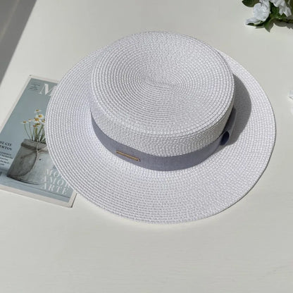 Chapéu Fedora de Palha com Aba Larga - Verão Unissexo
