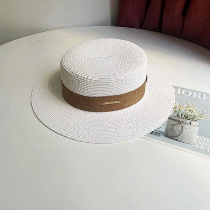 Chapéu Fedora de Palha com Aba Larga - Verão Unissexo