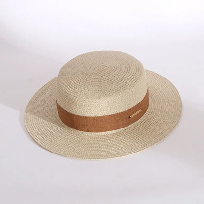 Chapéu Fedora de Palha com Aba Larga - Verão Unissexo
