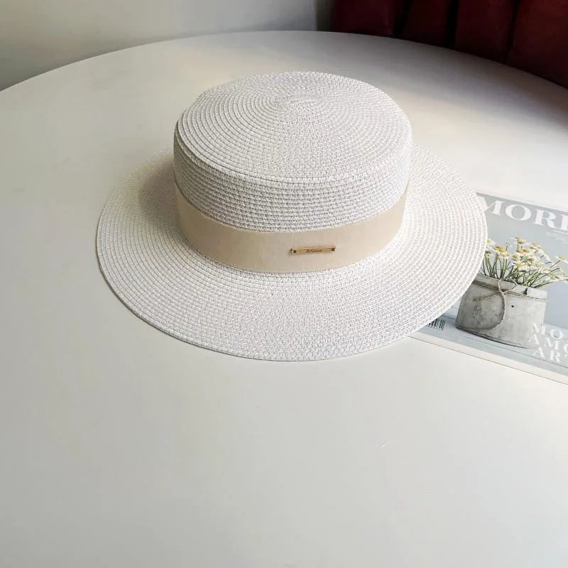 Chapéu Fedora de Palha com Aba Larga - Verão Unissexo