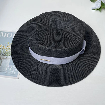 Chapéu Fedora de Palha com Aba Larga - Verão Unissexo