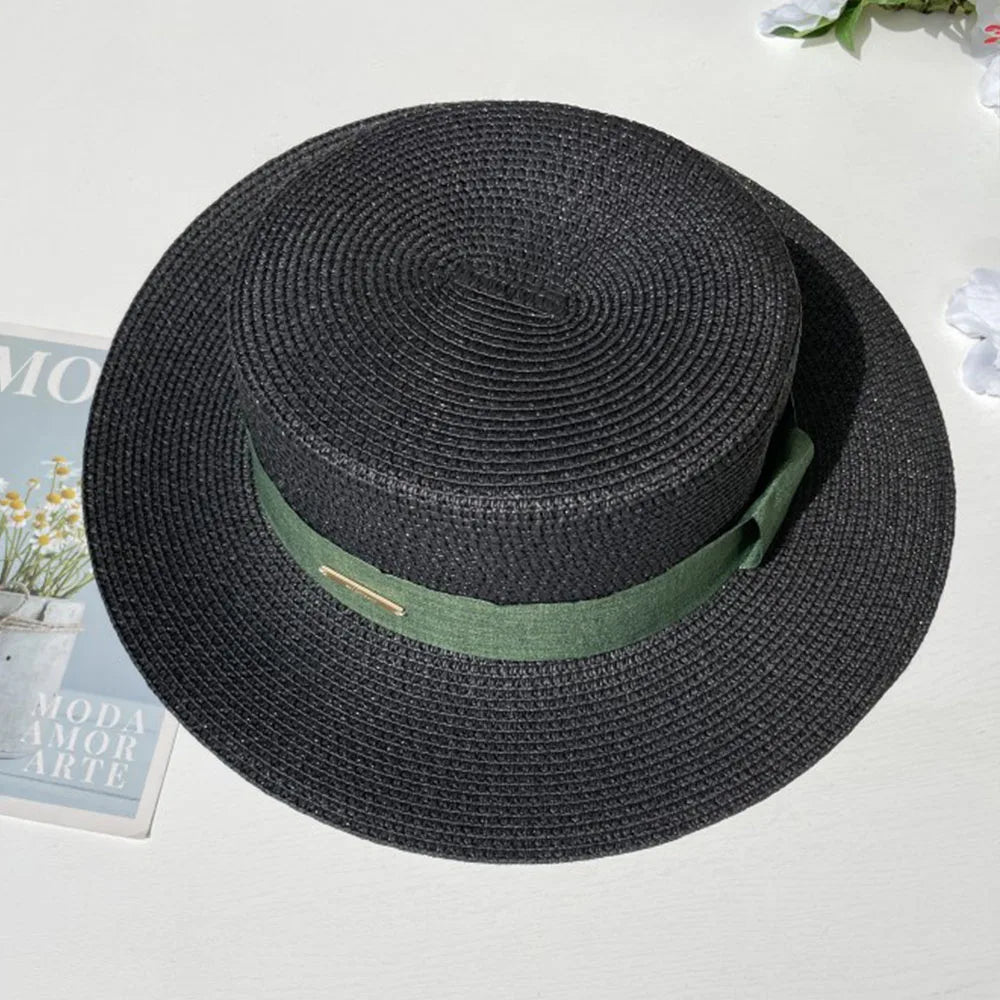 Chapéu Fedora de Palha com Aba Larga - Verão Unissexo
