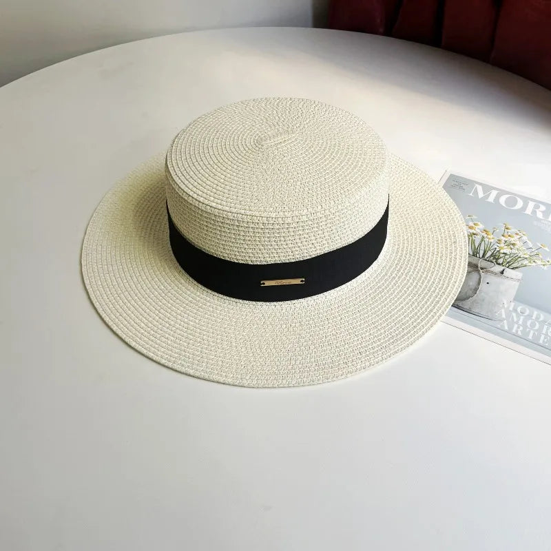 Chapéu Fedora de Palha com Aba Larga - Verão Unissexo