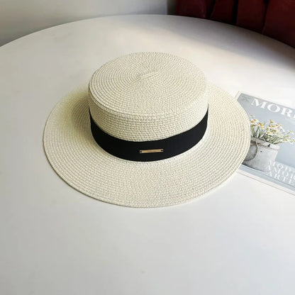 Chapéu Fedora de Palha com Aba Larga - Verão Unissexo
