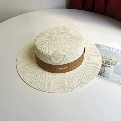 Chapéu Fedora de Palha com Aba Larga - Verão Unissexo