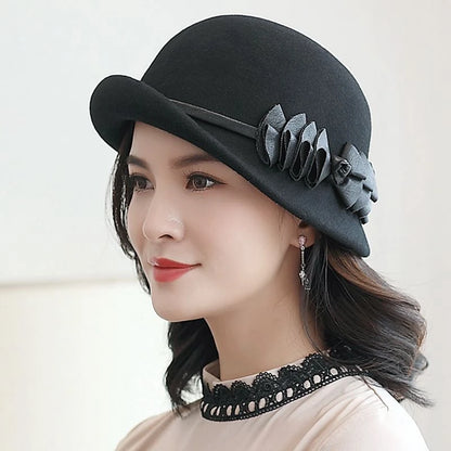 Chapéu Fedora Feminino de Lã Pura - Aba Irregular Elegante