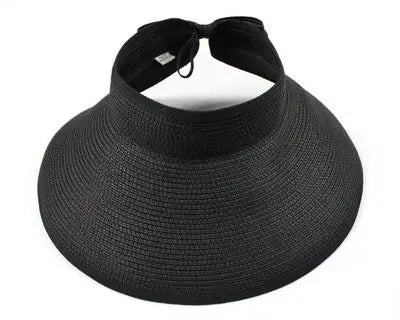 Viseira de Palha Dobrável Aba Larga – Chapéu de Sol Feminino Praia Verão