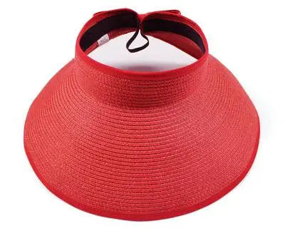 Viseira de Palha Dobrável Aba Larga – Chapéu de Sol Feminino Praia Verão