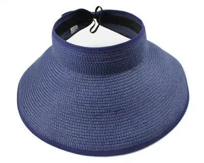 Viseira de Palha Dobrável Aba Larga – Chapéu de Sol Feminino Praia Verão