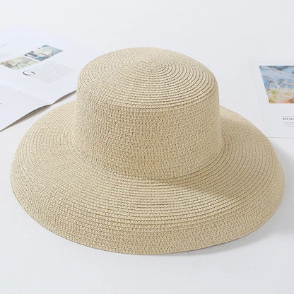 Chapéu de Sol de Palha Aba Larga – Estilo Panama Elegante Feminino