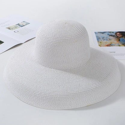 Chapéu de Sol de Palha Aba Larga – Estilo Panama Elegante Feminino