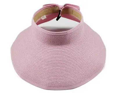 Viseira de Palha Dobrável Aba Larga – Chapéu de Sol Feminino Praia Verão