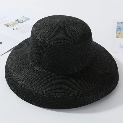 Chapéu de Sol de Palha Aba Larga – Estilo Panama Elegante Feminino