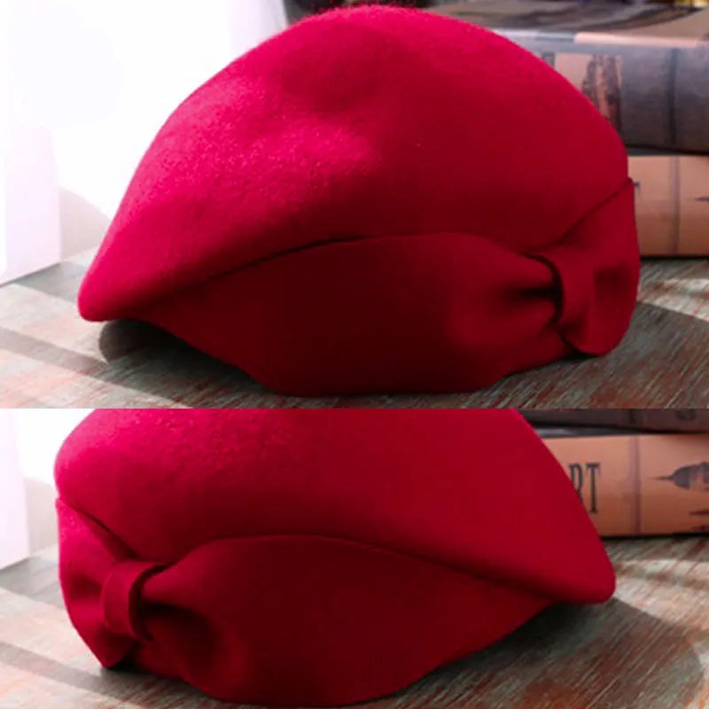 Chapéu Pillbox de Lã Pura com Laço – Elegância Vintage