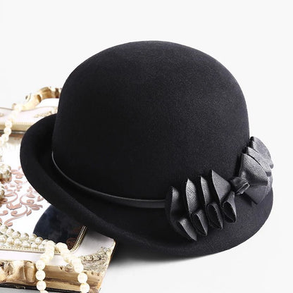 Chapéu Fedora Feminino de Lã Pura - Aba Irregular Elegante