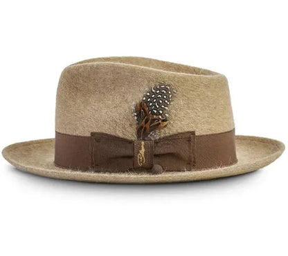 Fedora Retro de Lã Pura com Nó – Estilo Jazz Europeu