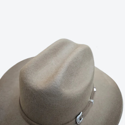 Chapéu Cowboy Lã 100% Aba Curva – Estilo Western Clássico