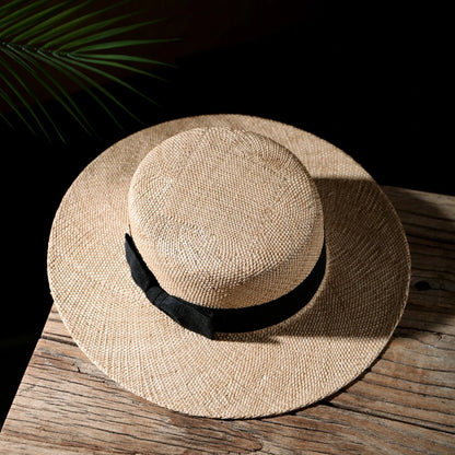 Chapéu Panamá Clássico de Palha Natural com Laço – Praia Unissexo