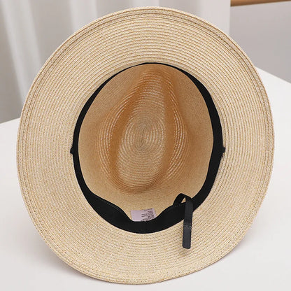 Woven Straw Hat with Wide Brim for Summer