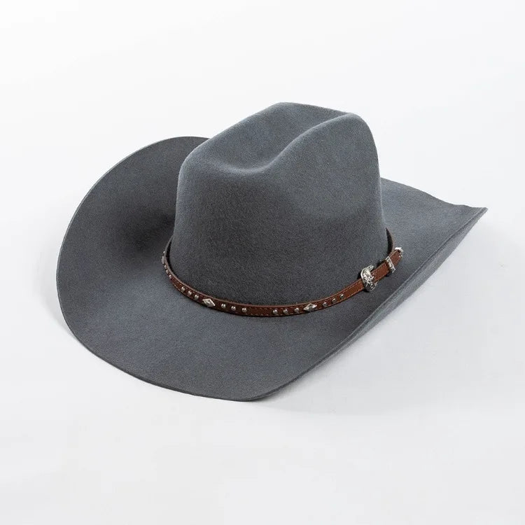 Chapéu Cowboy Lã 100% com Faixa Couro – Estilo Western