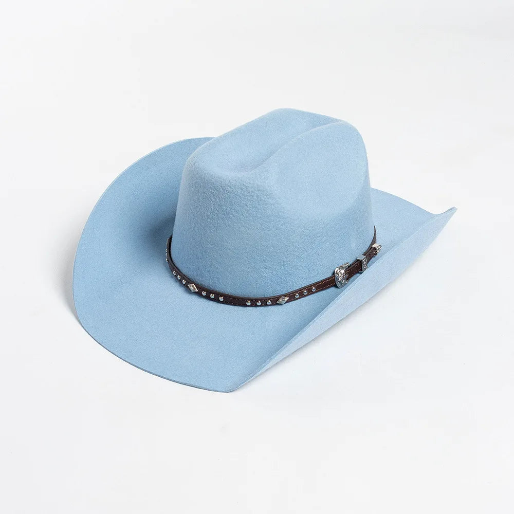 Chapéu Cowboy Lã 100% com Faixa Couro – Estilo Western