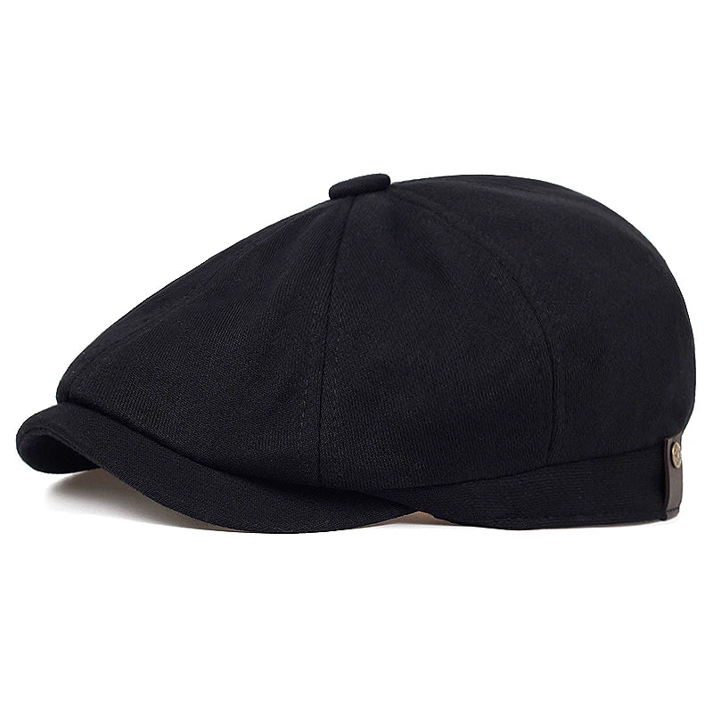 Boina Retro Estilo Britânico Premium – Chapéu Octogonal Espinha de Peixe