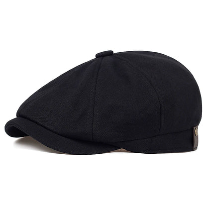 Boina Retro Estilo Britânico Premium – Chapéu Octogonal Espinha de Peixe