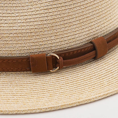 Woven Straw Hat with Wide Brim for Summer
