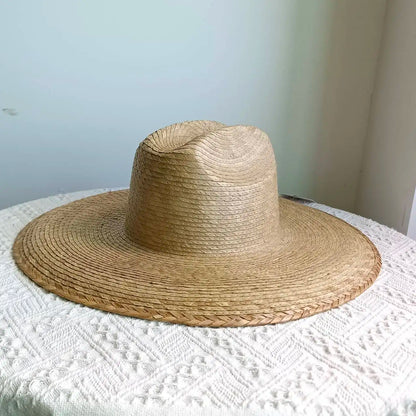 Chapéu de Folha de Palmeira Natural Tecido à Mão