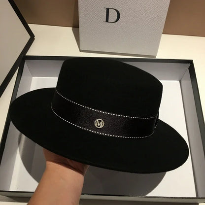 Chapéu Fedora de Lã Feltrada Aba Larga – Estilo Britânico Unissexo