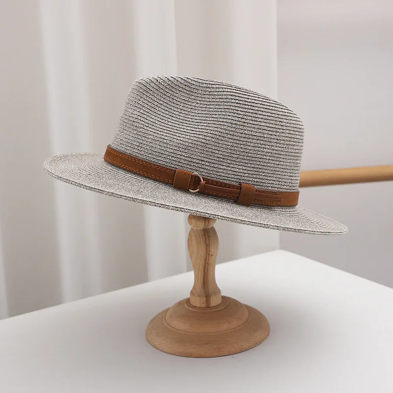 Woven Straw Hat with Wide Brim for Summer